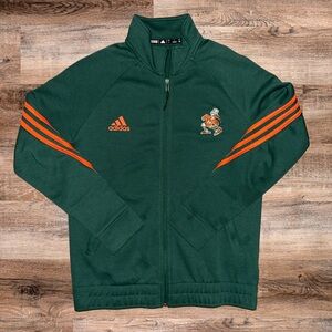 adidas Dark Green Track Jacket with Orange Stripes